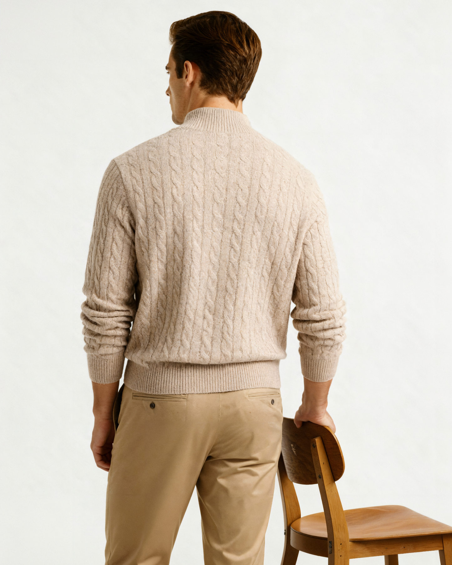 100% Cashmere Woven Half Zip